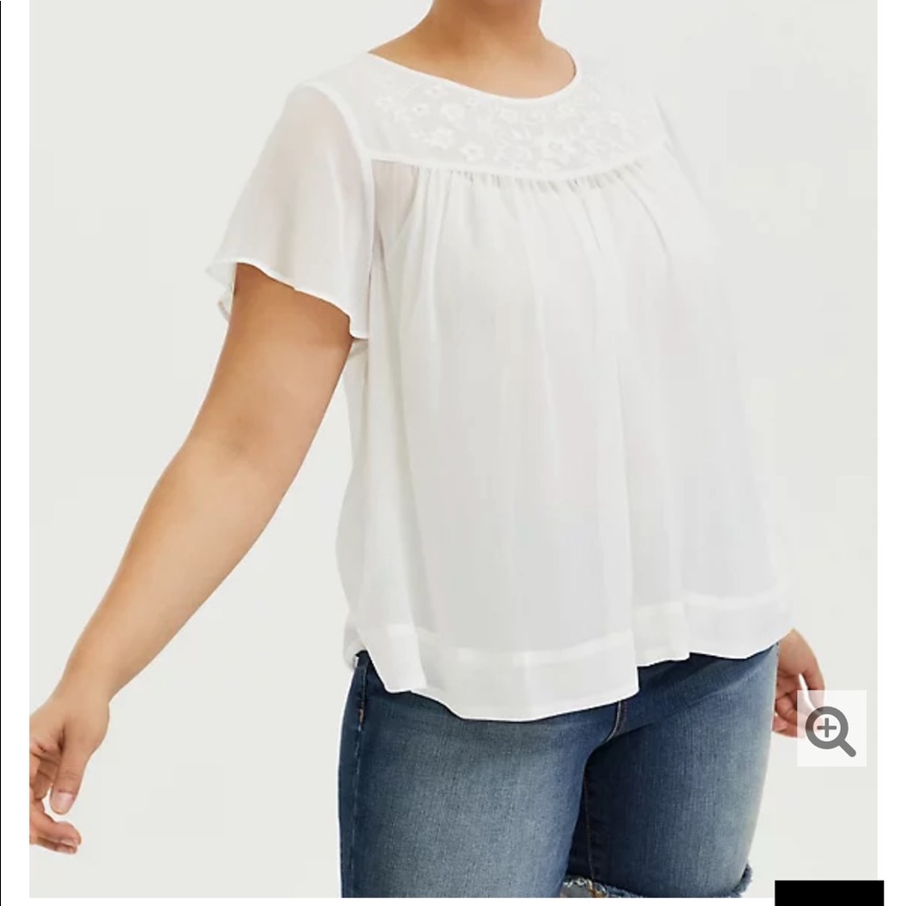 Torrid White chiffon blouse